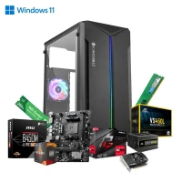 Prebuild PC  | AMD Ryzen 5 5500| 8GB Ram | 250GB SSD | 4GB Graphics Card | 450W SMPS | RGB Gaming Cabinet with 3 Year Warranty